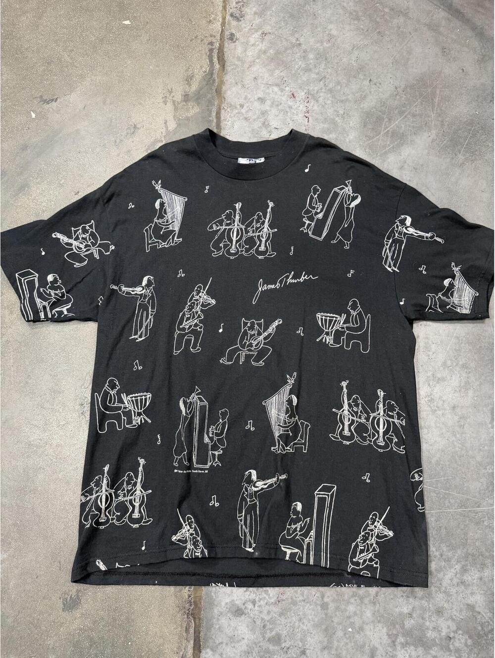 Vintage James Thurber Wildwood Productions AOP Graphic Vintage Shirt.